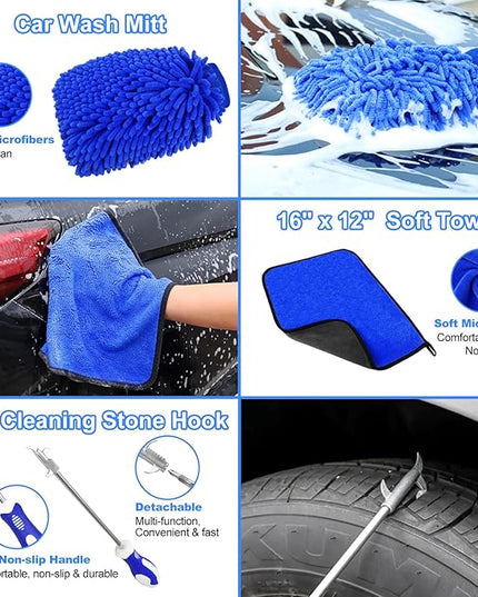 12Pcs Wheel Brush Kit for Cleaning Wheel and Tire, Wheel and Rim Brush, Car Detailing Brushes, Tire Brush, Bendable & Durable Car Wheel Rim Cleaner Brush Set,Car Detailing Cleaning Brush Supplies Kit