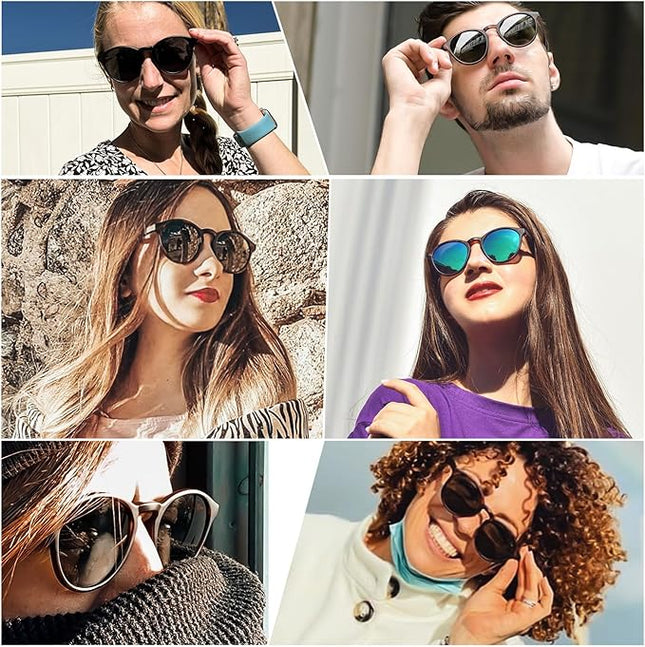 SUNGAIT Classic Vintage Round Polarized Sunglasses for Women Men Retro Style UV400