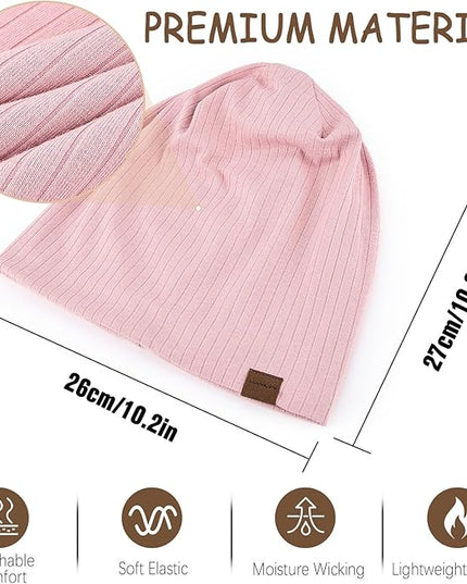 Slouchy Beanie for Men Women Soft Lightweight Running Beanie Hat Chemo Cap Skull Cap