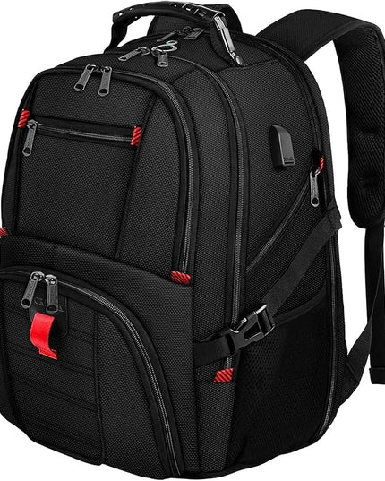 YOREPEK Large Backpack for Men, Extra Large Laptop Backpacks for Men Women, Water Resistant Travel Backpack Airline Approved Business Work Bag with USB Charging Port Fits 17 Inch Computer, Black