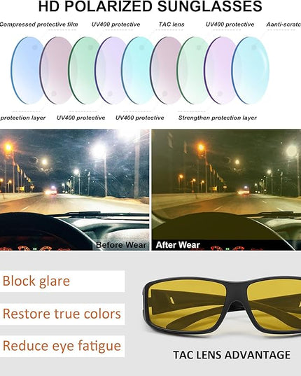 MEETSUN Fit Over Glasses Sunglasses for Men Women,Wrap Around Sunglasses Polarized UV400 Protection