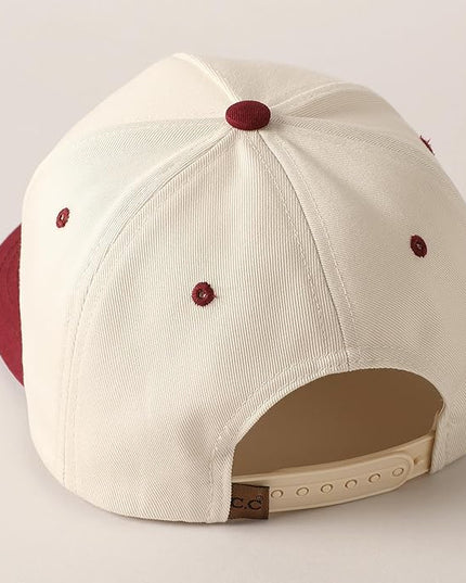 MIRMARU Two-Tone Vintage Canvas Trucker Hats for Men & Women, Adjustable Size Baseball Caps with Trendy Embroidered Design