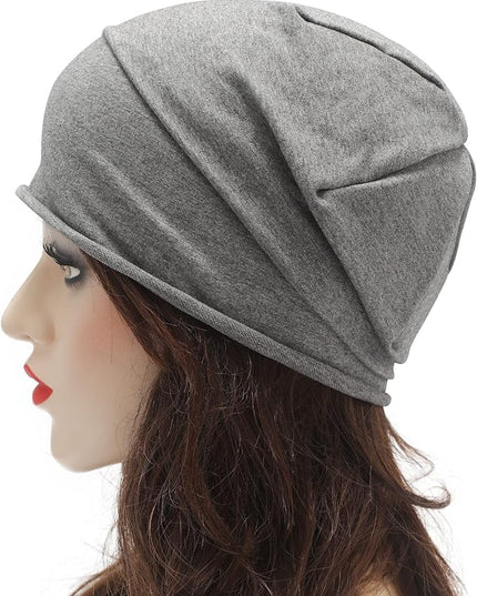 ZLYC Cotton Thin Slouchy Beanie Hat for Men Women Fashion Soft Stretch Knit Skull Cap