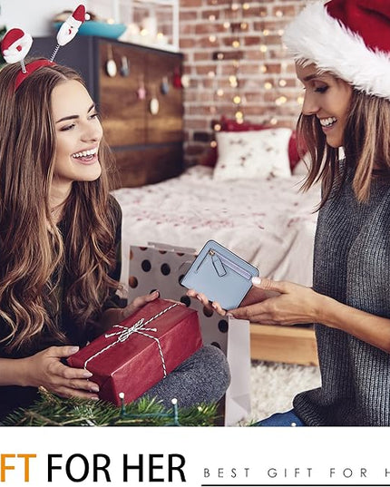 Toughergun Women’s Small Slim Leather Wallet with RFID Protection, Compact Bifold Mini Purse with Clear ID Window