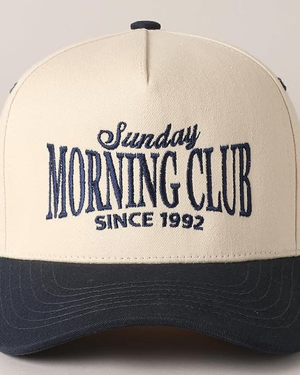 MIRMARU Two-Tone Vintage Canvas Trucker Hats for Men & Women, Adjustable Size Baseball Caps with Trendy Embroidered Design