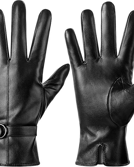 Dsane Womens Winter Leather Gloves Touchscreen Texting Warm Driving Lambskin Gloves for Christmas Gifts
