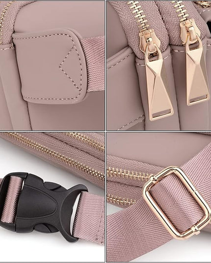 UTO Fanny Pack for Women Crossbody Trendy Fashion Belt Purse Chest Waist Hip Bumbag for Outdoor Shopping Travel Hiking