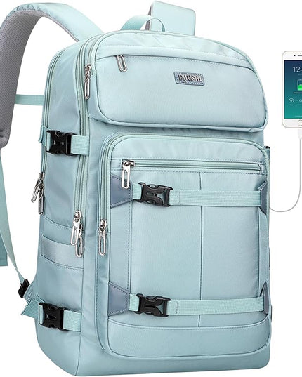 PIJUSHI Travel Backpack for Women Flight Aprroved Carry on Bag Large Casual Luggage Backpack Fit 16 inch Laptop(PE050 Teal Blue)