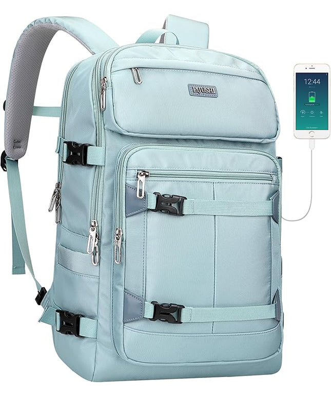 PIJUSHI Travel Backpack for Women Flight Aprroved Carry on Bag Large Casual Luggage Backpack Fit 16 inch Laptop(PE050 Teal Blue)
