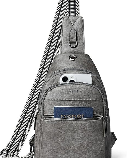 Sling Bag For Women Faux Leather Small Casual Daypack Backpack Fanny Pack Crossbody Chest Bags Purse