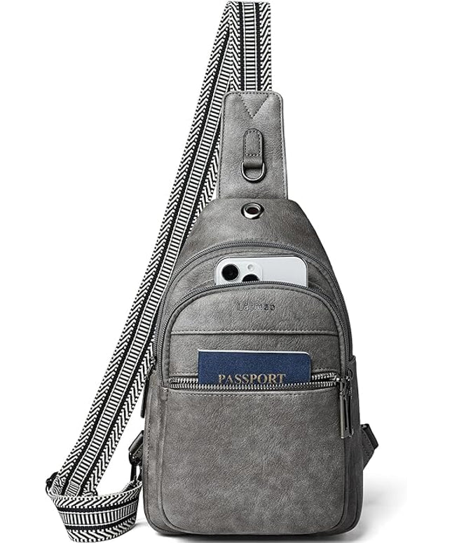 Sling Bag For Women Faux Leather Small Casual Daypack Backpack Fanny Pack Crossbody Chest Bags Purse