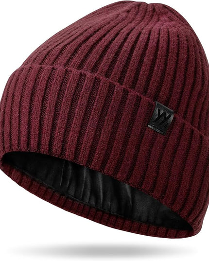 Winter Beanie Hat for Men & Women, Fleece Lined Thermal Knit Hat Ski Beanie Skull Cap Cuffed Cap for Cold Weather