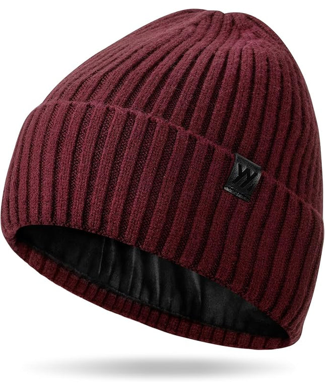 Winter Beanie Hat for Men & Women, Fleece Lined Thermal Knit Hat Ski Beanie Skull Cap Cuffed Cap for Cold Weather