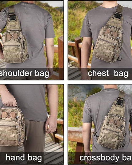 Qcute Tactical Backpack, Waterproof Military Cross-body Molle Sling Shoulder Backpack Chest Bag for Outdoor Every Day Carry
