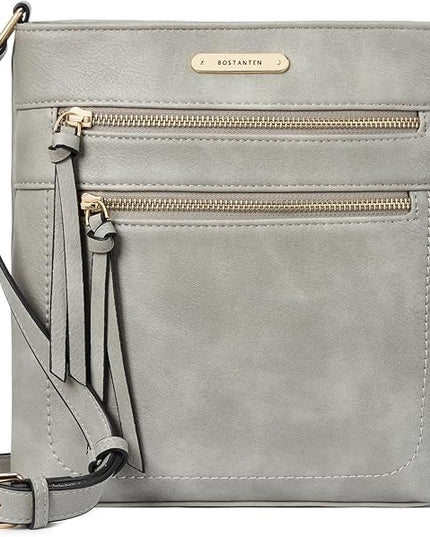 BOSTANTEN Crossbody Purses for Women Medium Shoulder Bag Quilted Handbags with Zipper Pocket