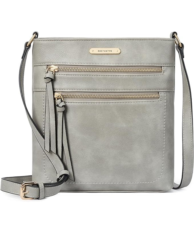 BOSTANTEN Crossbody Purses for Women Medium Shoulder Bag Quilted Handbags with Zipper Pocket