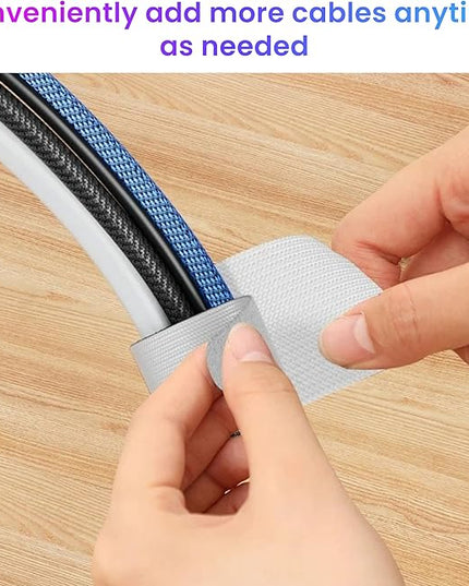 Hook and Loop Cable Ties, Self Adhesive Hook and Loop Cable Straps, Sticky-back Cord Organizer, Cable Clip, Household & Office Essentials, 40Pcs per Pack