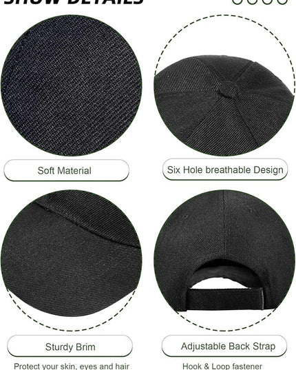 Handepo 24 Pcs Blank Baseball Cap Adjustable Back Strap Plain Blank Camouflage Hat Unisex Baseball Cap for Trucker Men Women