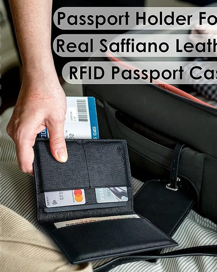 2 Passport Holder - Travel Essentials, RFID Blocking Wallet Credit Card Organiser, Plain Accessories Slim Cover For Men & Women | Travel Essentials, RFID Blocking, Wallet, Accessories, Slim Cover