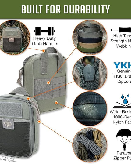 MAXPEDITION Beefy Pocket Organizer, Compact, MOLLE-Compatible, 1000D Nylon Tactical Pouch, Everyday Carry Tool and Gear Storage for Outdoor, Tactical, Survival, 0266