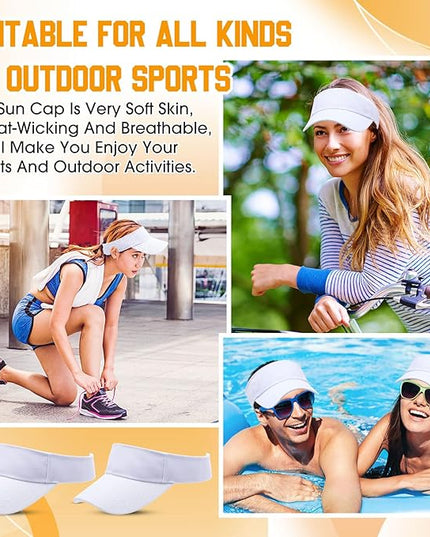 Silkfly 36 Pack Sun Visor Hats Adjustable Sports Athletic hat UV Protection Sun Visor Cap for Men Women Tennis Running Golf