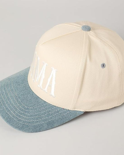 MIRMARU Two-Tone Vintage Canvas Trucker Hats for Men & Women, Adjustable Size Baseball Caps with Trendy Embroidered Design