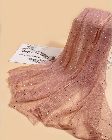Floerns Women's Sequin Bandana Square Scarf Silk Scarves Mesh Shawl and Wrap for Evening Dresses