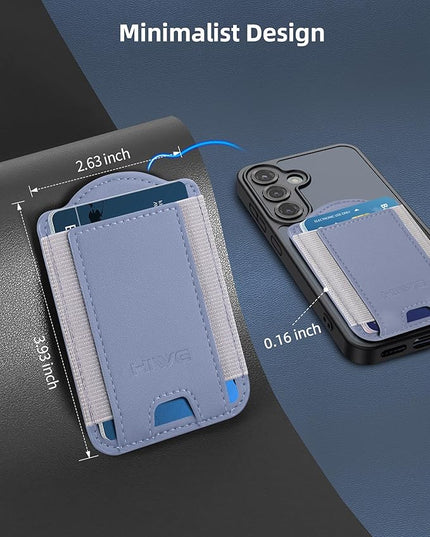 HiWe for MagSafe Wallet for Galaxy S25/S24 Series with Magnetic Case and iPhone 17/16/15/14/13/12 Series, No Case, 6 Cards Holder, RFID Leather Slim Lavender