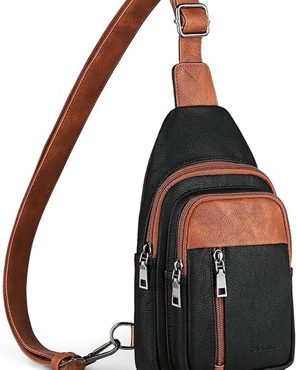MASINTOR Sling Bag for Women - Crossbody Bags Fanny Pack with Vegan Leather - Adjustable Sling Backack for Travel