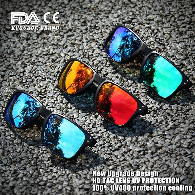 KUGUAOK Polarized Square Sunglasses For Men and Women Matte Finish Sun Glasses UV Protection Glasses