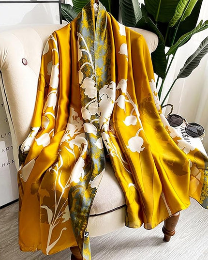 Fashion Scarves Scarf 100% Silk Feeling Scarf Silk Like Scarves Long Lightweight Sunscreen Shawls for Women