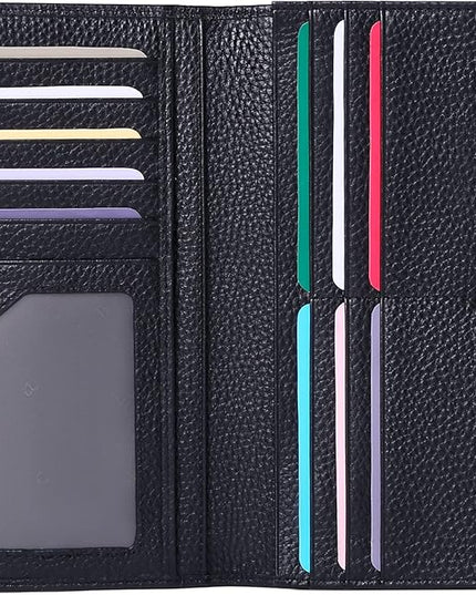 SENDEFN Wallet for Women RFID Blocking Leather Clutch Long Purse Large Capacity Credit Card Holder Wristlet