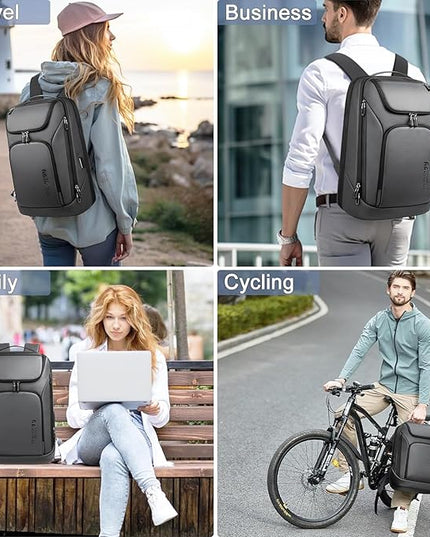 hk Business Smart Backpack for Men Anti-Theft for 17.3 Inch Laptop with USB Charging Port Water-Resistant Large Durable Compact 30L for Travel College Work-Deep Grey