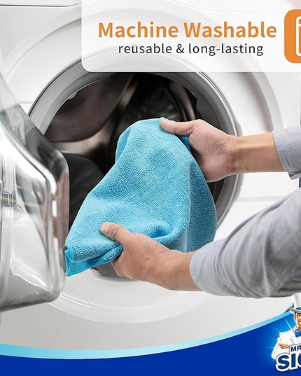 MR.SIGA Microfiber Cleaning Cloths, All-Purpose Surface Microfiber Towels, Streak Free Cleaning Rags, Pack of 12, Sky Blue, Size 32 x 32 cm(12.6 x 12.6 inch)