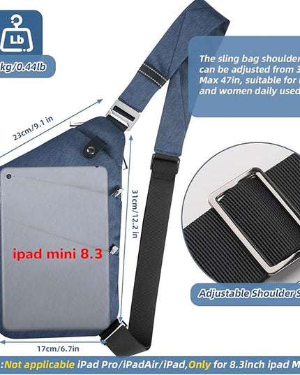 VADOO Sling Bag for Men and Women, Anti theft Crossbody Bag Lightweight Shoulder Chest Bag for Travel Gym