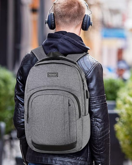 Bookbag School Backpack, Travel Backpack Anti Theft Laptop Backpack with USB Charging Port Water Resistant College Fits 15.6 Inch Notebook Over 3 Years Old