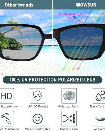 WOWSUN Narrow Small Vintage Polarized Cat Eye Sunglasses for Women