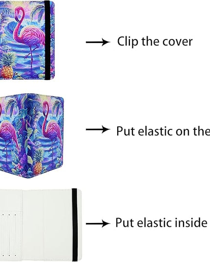 Passport Holder for Women and Men PU Leather Passport Cover for Travel (Flamingo)