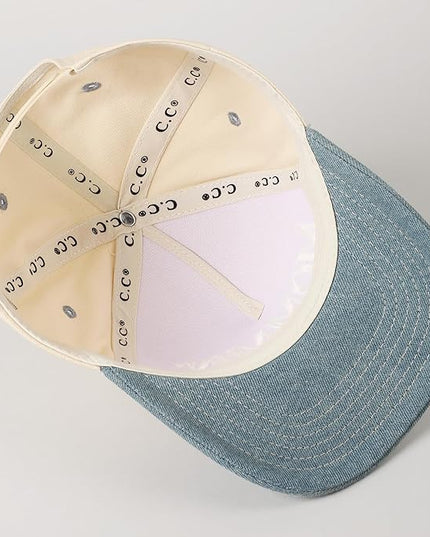 MIRMARU Two-Tone Vintage Canvas Trucker Hats for Men & Women, Adjustable Size Baseball Caps with Trendy Embroidered Design
