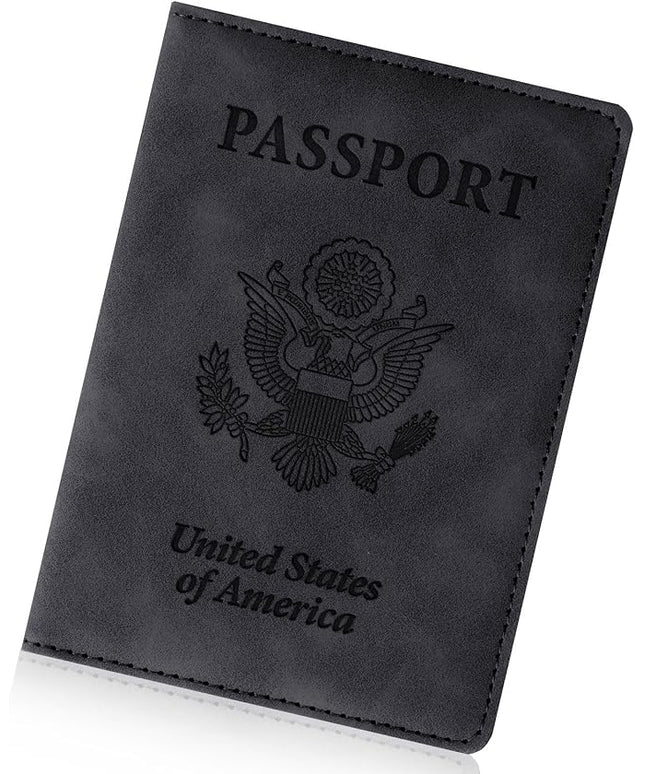 Passport Holder for Travel Essentials,RFID Blocking Passport Cover Wallet Card Case for Women and Men (Black)
