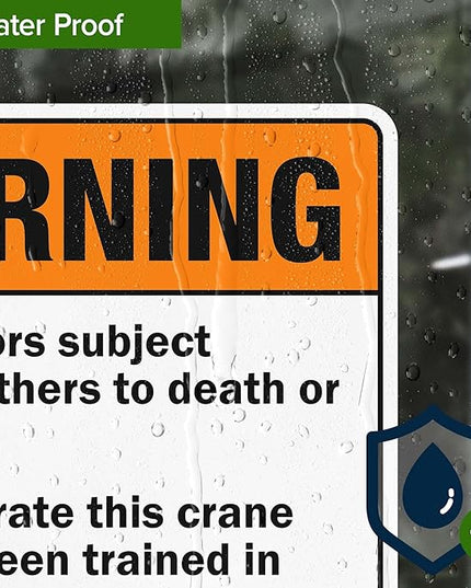 Warning Untrained Operators Subject Themselves And Others To Death Sign, 10x7 Inches, 4 Mil Vinyl Decal Stickers Weather Resistant, Made in USA by My Sign Center