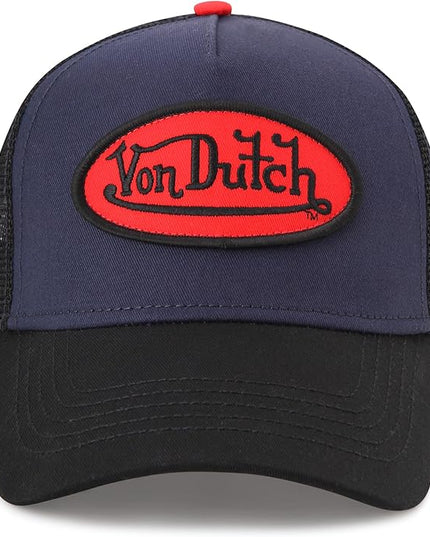 Von Dutch Unisex Trucker Hat - Curved Bill Mesh Back Retro Classic Adjustable Snapback Baseball Cap for Men and Women