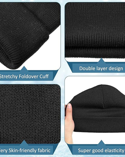 SATINIOR 56 Pcs Bulk Winter Hats and Gloves Set for Homeless Beanies Touchscreen Gloves Knit Cuffed Skull Caps for Men Women
