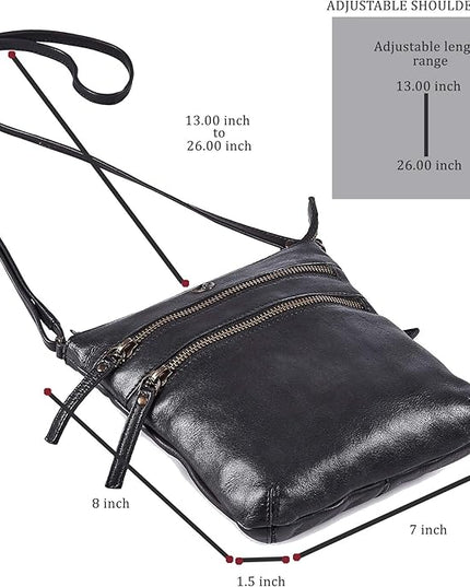Crossbody Sling Bag for Women Small Real Leather Purse Vintage Travel Crossover Shoulder Bag Handmade