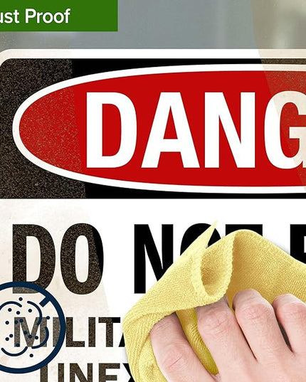 Danger Do Not Enter Military Firing Range Unexploded Shells Sign, 10x7 Inches, 4 Mil Vinyl Decal Stickers Weather Resistant, Made in USA by My Sign Center