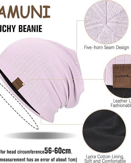 Slouchy Beanie for Men Women Soft Lightweight Running Beanie Hat Chemo Cap Skull Cap