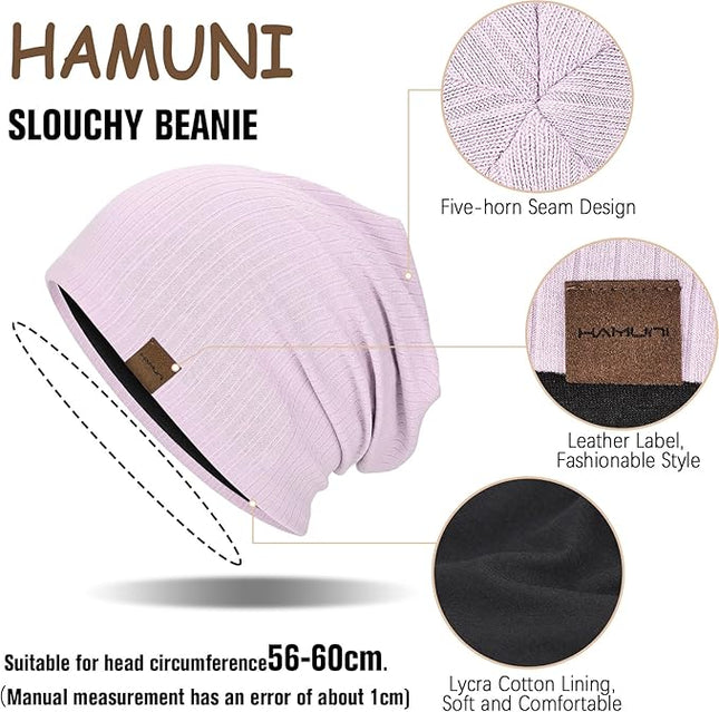 Slouchy Beanie for Men Women Soft Lightweight Running Beanie Hat Chemo Cap Skull Cap