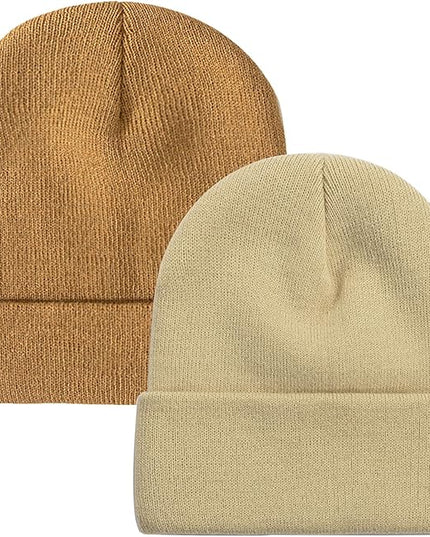 ZOORON 1&2 Pack Beanie for Men Women Slouchy Beanie Hats Winter Knit Caps Soft Ski Hat Unisex