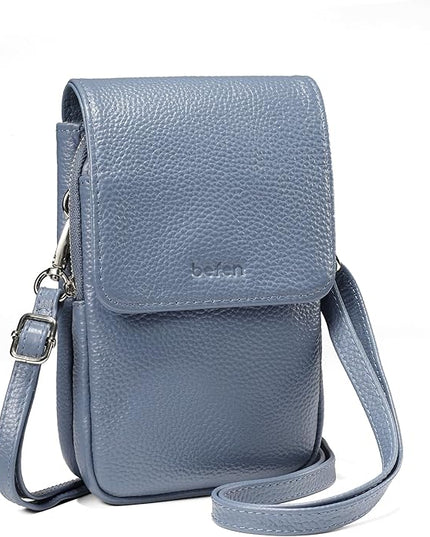 befen Genuine Leather Small Crossbody Bags for Women, Cell Phone Cross body Purse Bag with RFID Blocking Card Slots