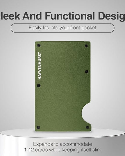 Hayvenhurst Wallet For Men - Reinvented Design Men's Wallet - Slim, Minimalistic & Seamless, Blocks RFID Scanners with a Money Clip (Matte Olive) | Reinvented Design, Slim, Minimalistic, Seamless, Blocks RFID Scanners, with a Money Clip